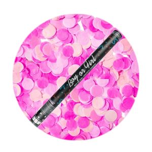 Gender Reveal confetti kanon roze